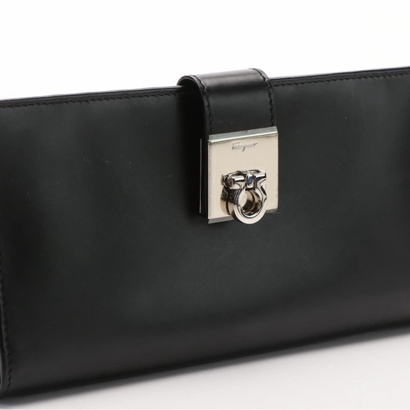 Salvatore Ferragamo Authentic Gancini Continental Black leather Wallet - Picture 2 of 8